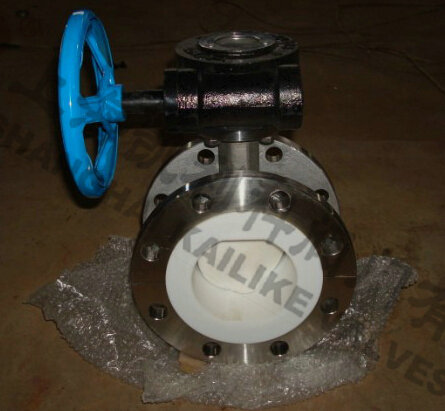 D341F46不鏽鋼<font color='red'>襯氟</font>軟密封法蘭蝶閥